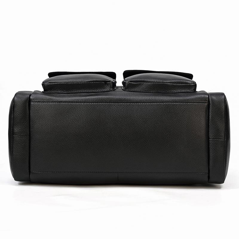 Black Leather Duffle Bag | MERIDA - Image 11