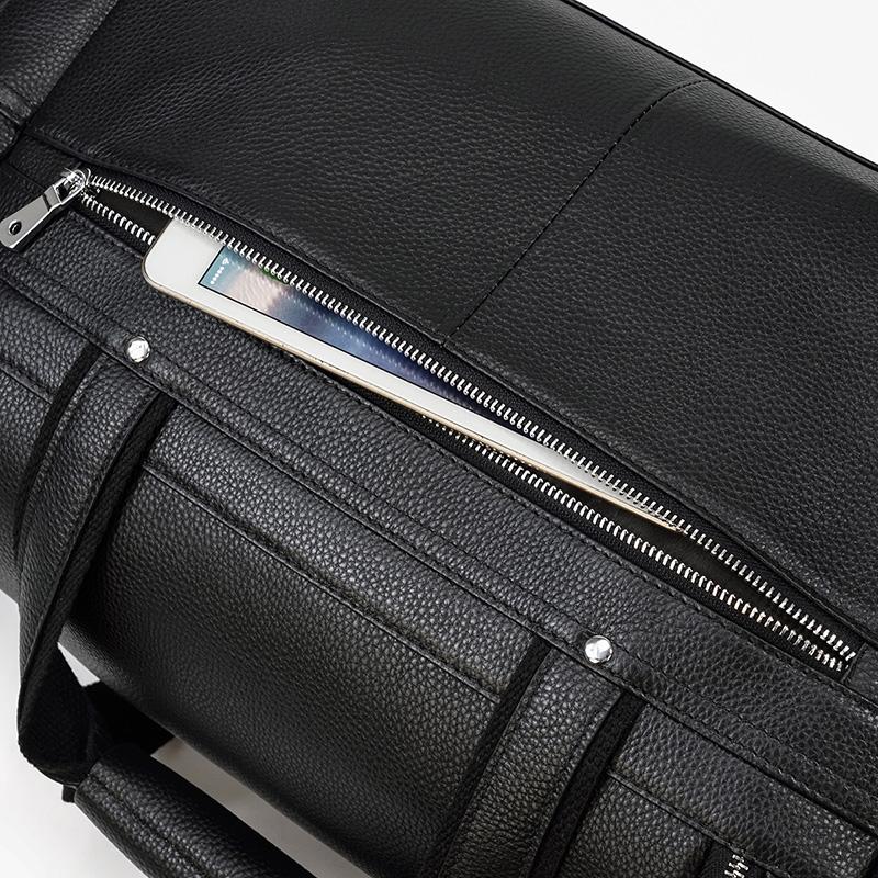 Black Leather Duffle Bag | MERIDA - Image 14