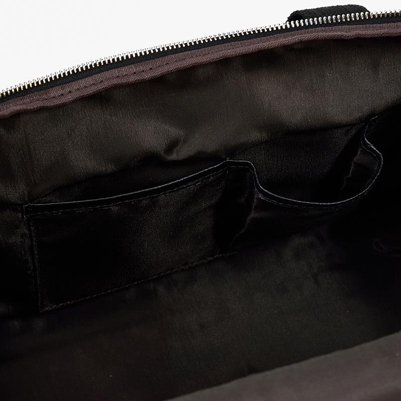 Black Leather Duffle Bag | MERIDA - Image 15