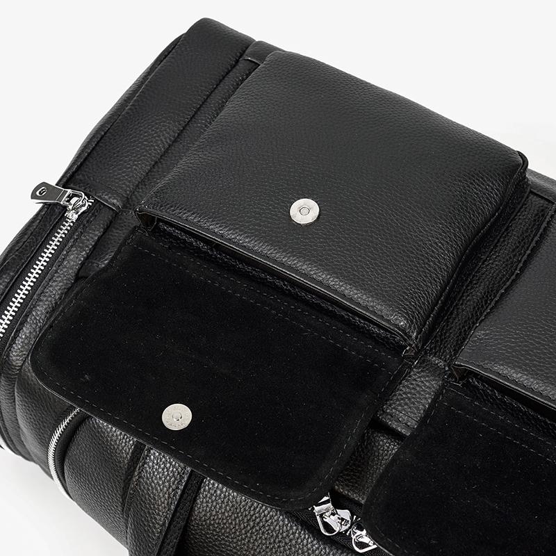 Black Leather Duffle Bag | MERIDA - Image 17