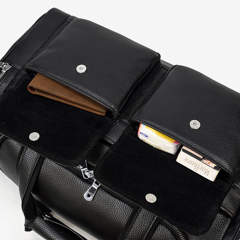 Black Leather Duffle Bag | MERIDA - Image 18