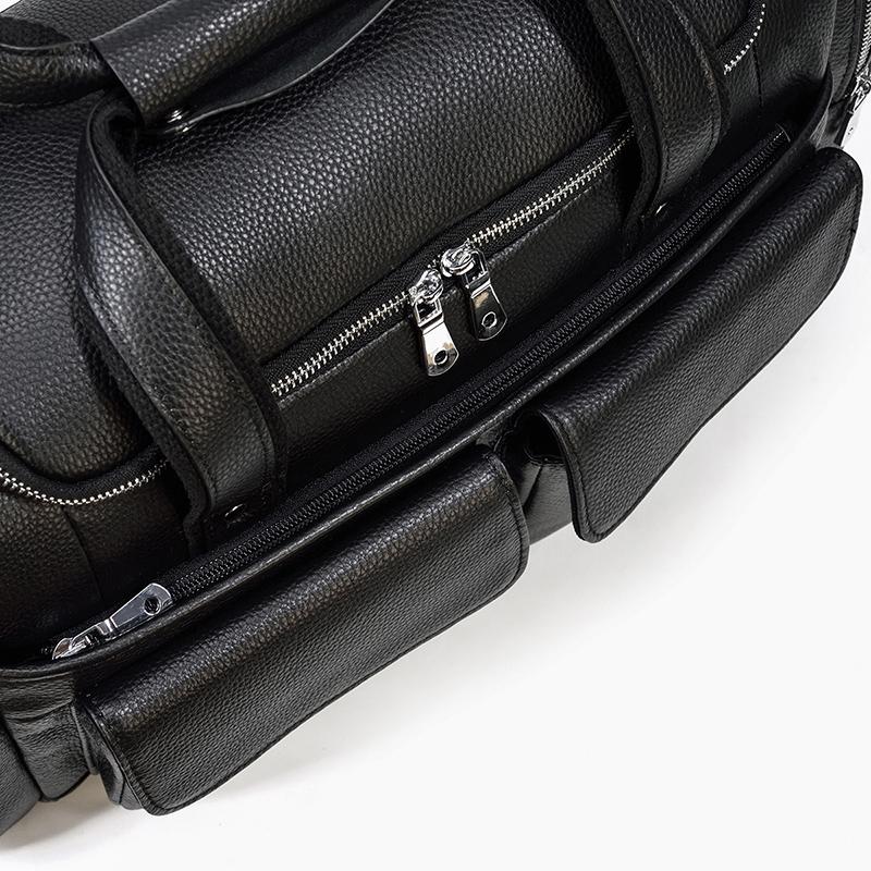 Black Leather Duffle Bag | MERIDA - Image 19