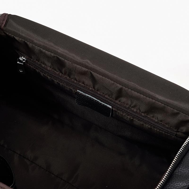Black Leather Duffle Bag | MERIDA - Image 22