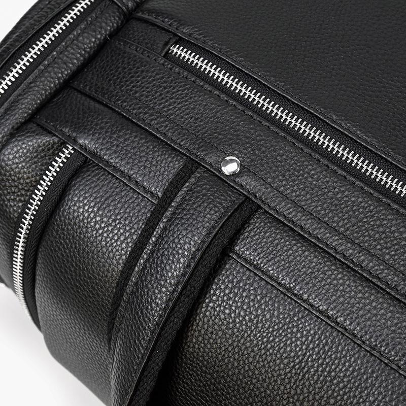 Black Leather Duffle Bag | MERIDA - Image 23