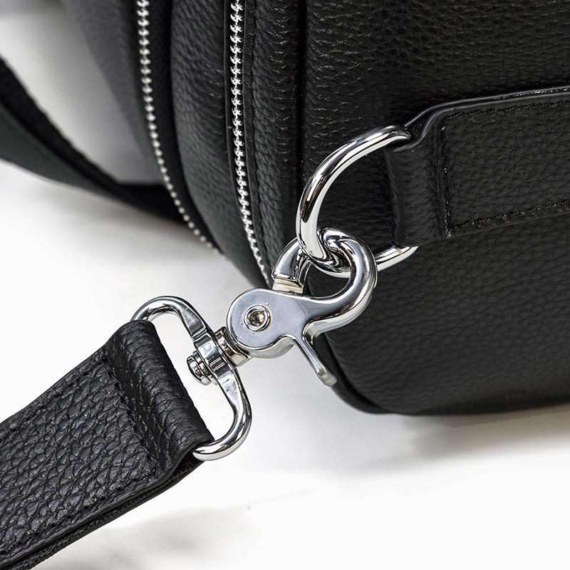 Black Leather Duffle Bag | MERIDA - Image 26