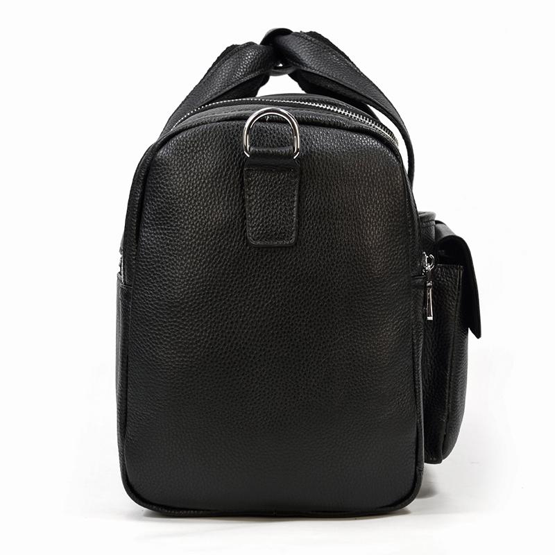 Black Leather Duffle Bag | MERIDA - Image 7