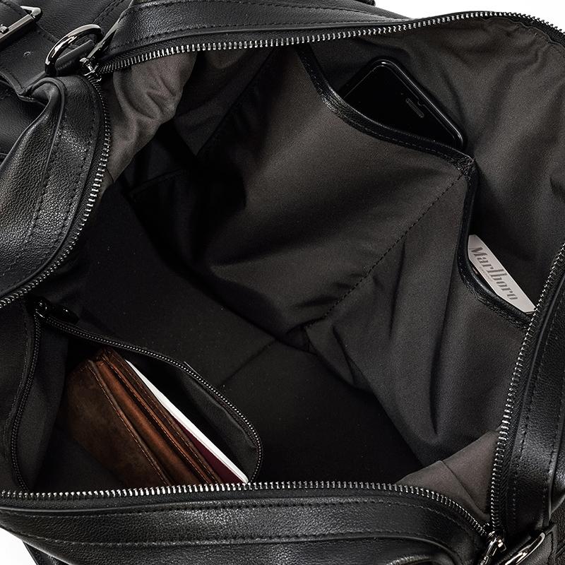 Black Leather Holdall | MONTERREY - Image 15