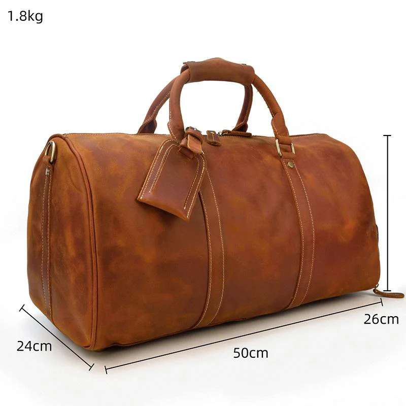 Brown Leather Duffle Bag | SALVADOR - Image 5