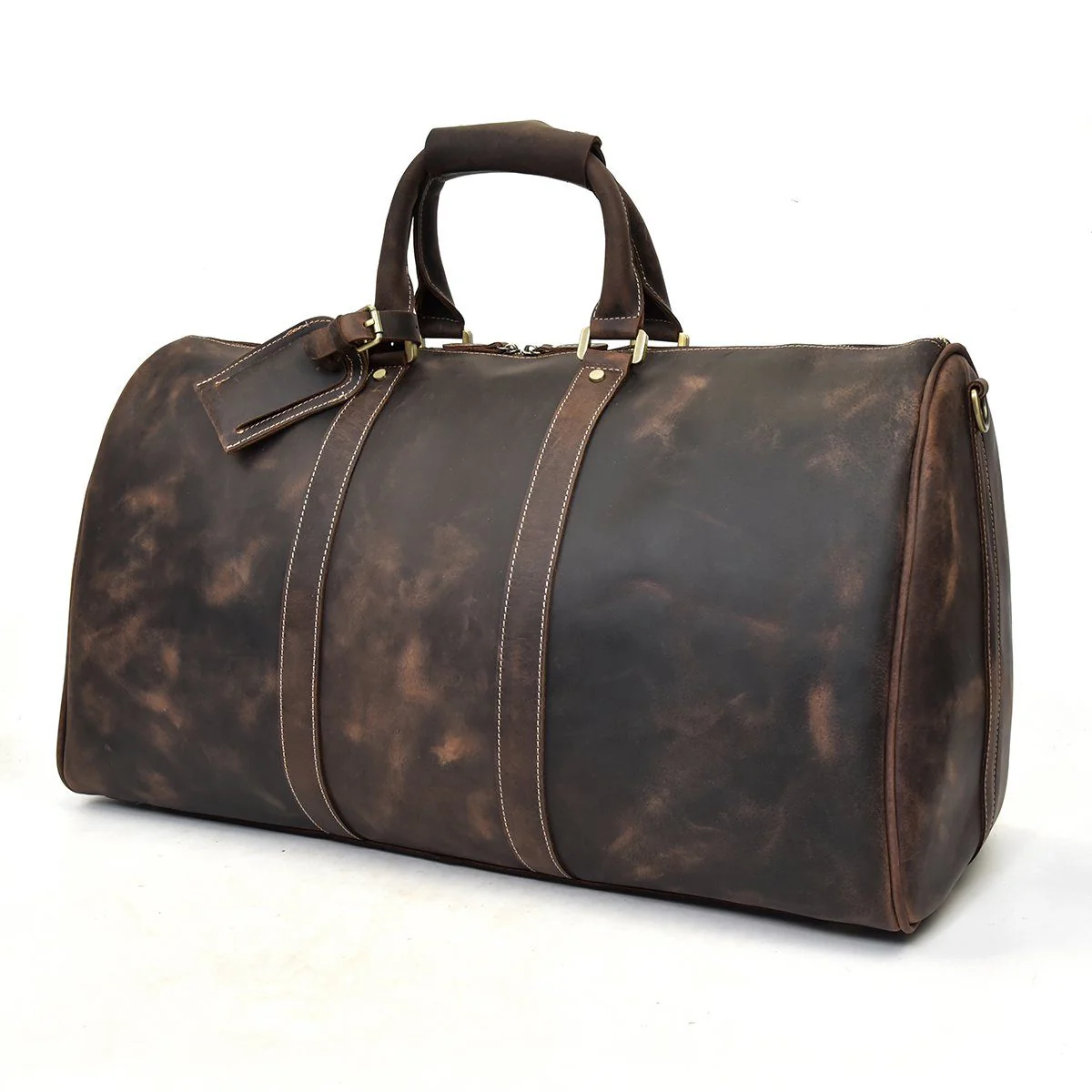 Brown Leather Holdall | SANTIAGO - Image 25