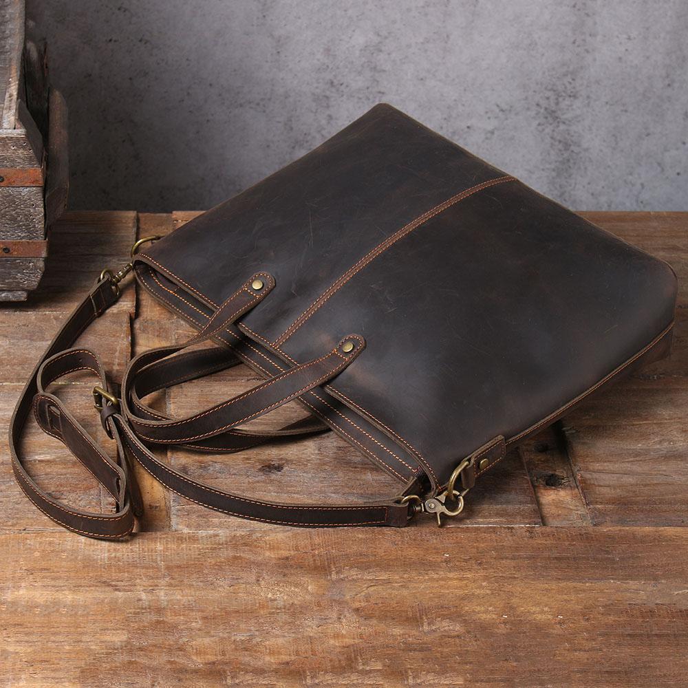 Brown Leather Tote Bag | AIKA - Image 12