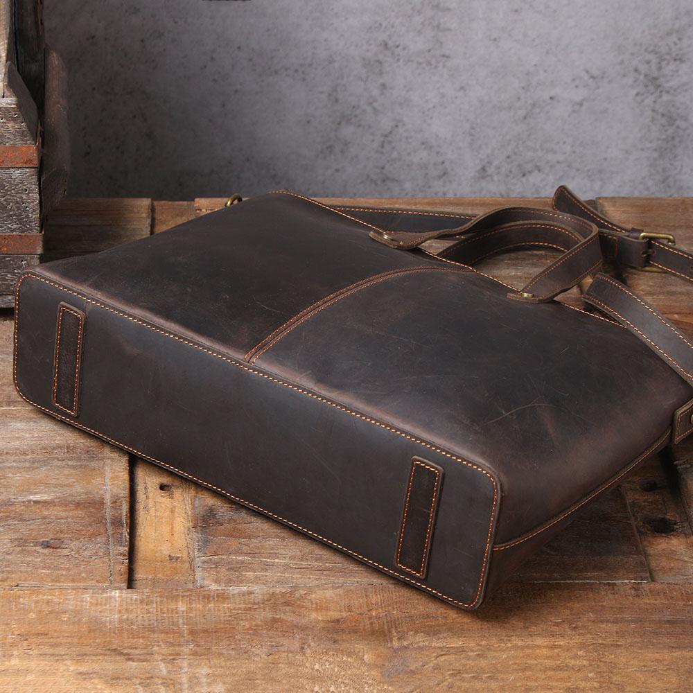 Brown Leather Tote Bag | AIKA - Image 13