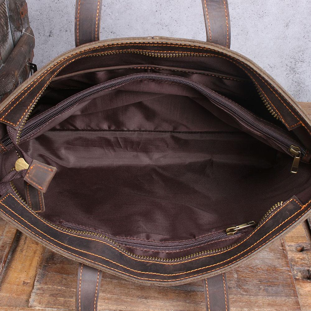 Brown Leather Tote Bag | AIKA - Image 14