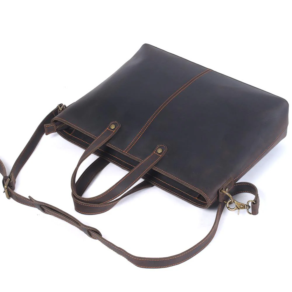 Brown Leather Tote Bag | AIKA - Image 6