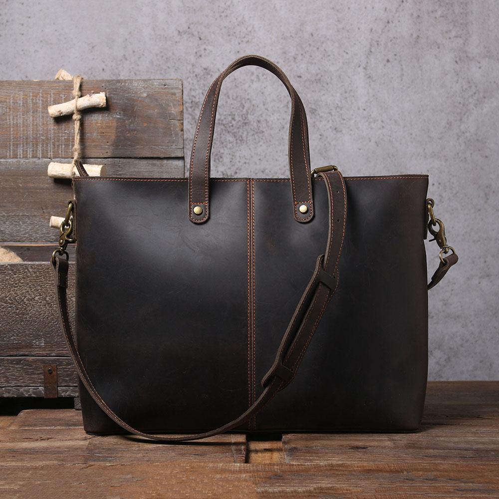Brown Leather Tote Bag | AIKA - Image 9