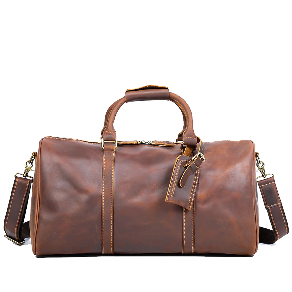 Brown Leather Weekender Bag | JANEIRO