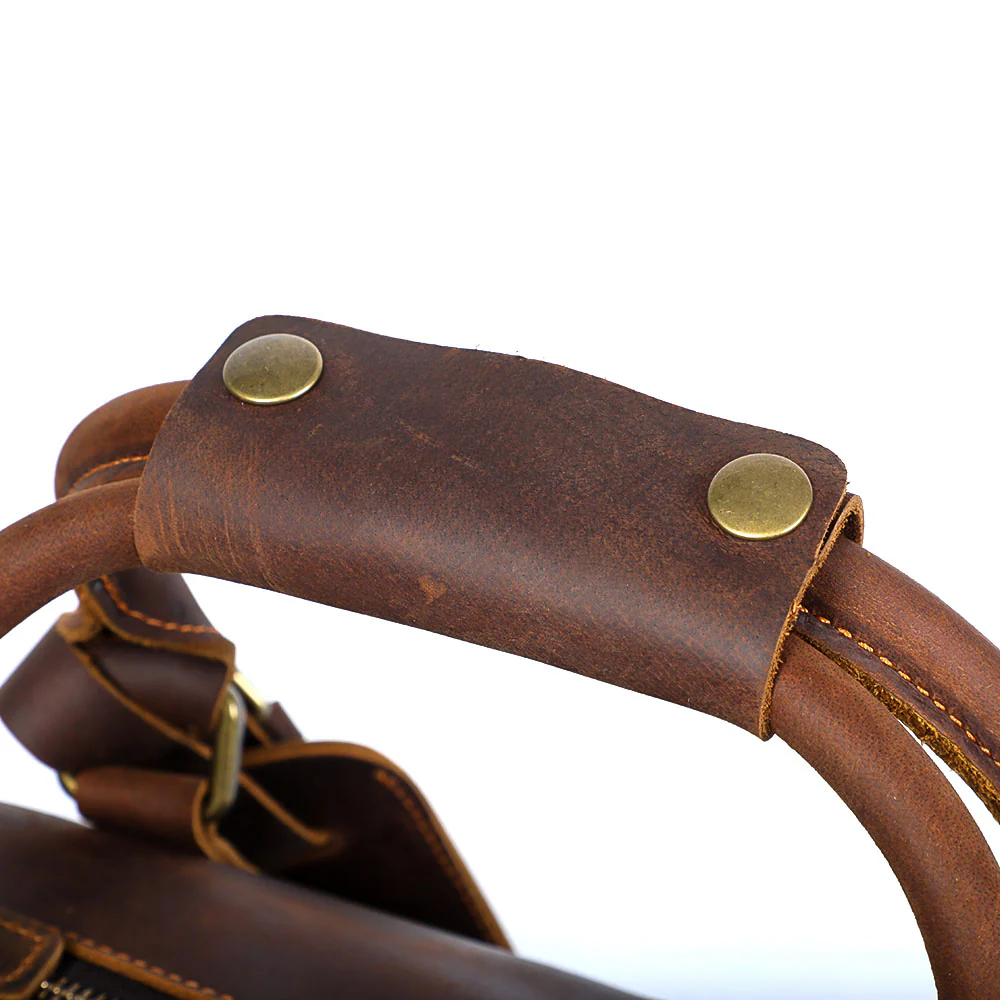 Brown Leather Weekender Bag | JANEIRO - Image 12