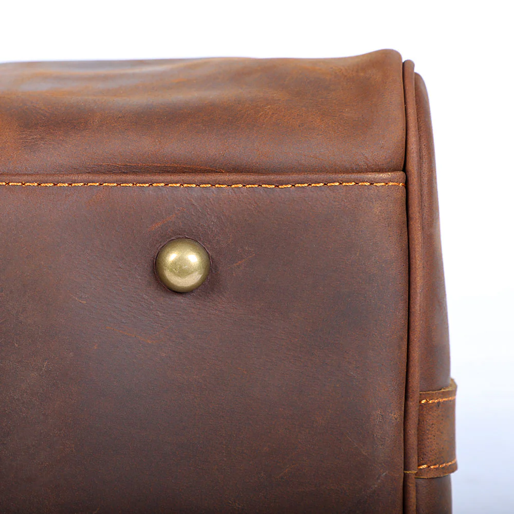 Brown Leather Weekender Bag | JANEIRO - Image 18