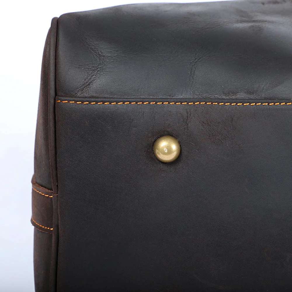 Brown Leather Weekender Bag | JANEIRO - Image 19