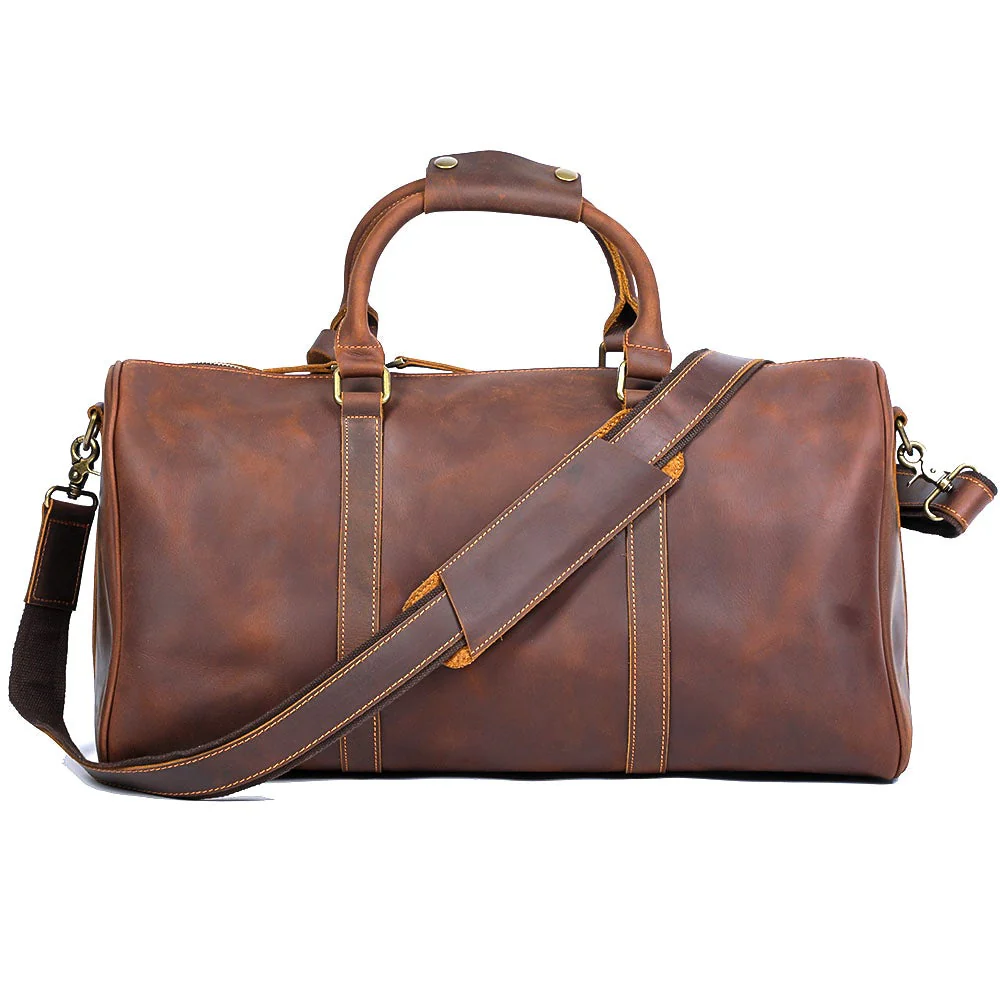 Brown Leather Weekender Bag | JANEIRO - Image 2