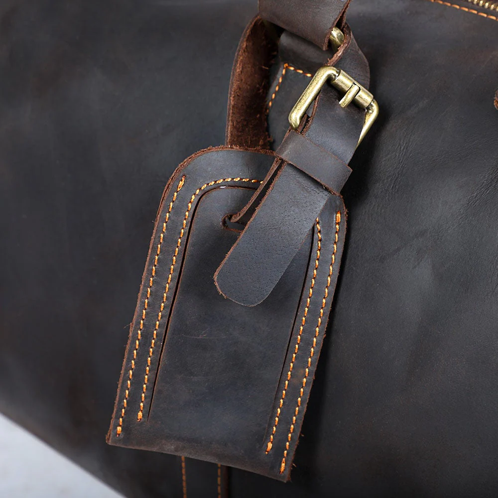 Brown Leather Weekender Bag | JANEIRO - Image 20