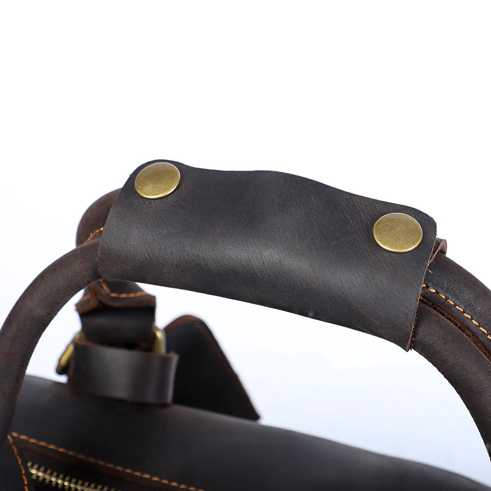 Brown Leather Weekender Bag | JANEIRO - Image 21