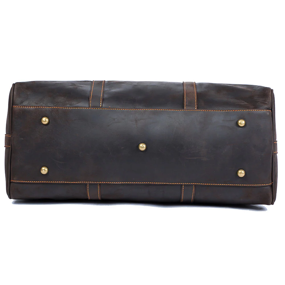 Brown Leather Weekender Bag | JANEIRO - Image 22