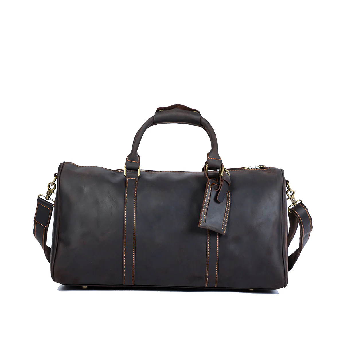 Brown Leather Weekender Bag | JANEIRO - Image 23