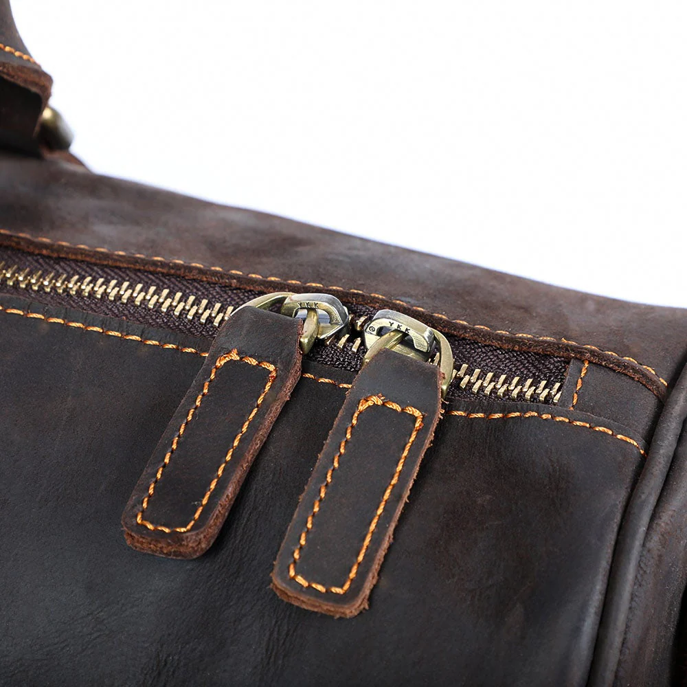 Brown Leather Weekender Bag | JANEIRO - Image 25