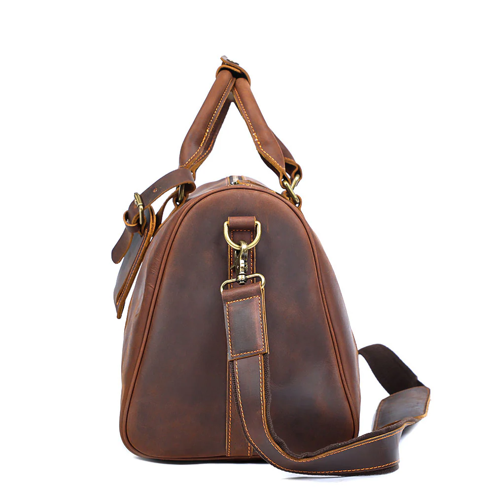 Brown Leather Weekender Bag | JANEIRO - Image 3