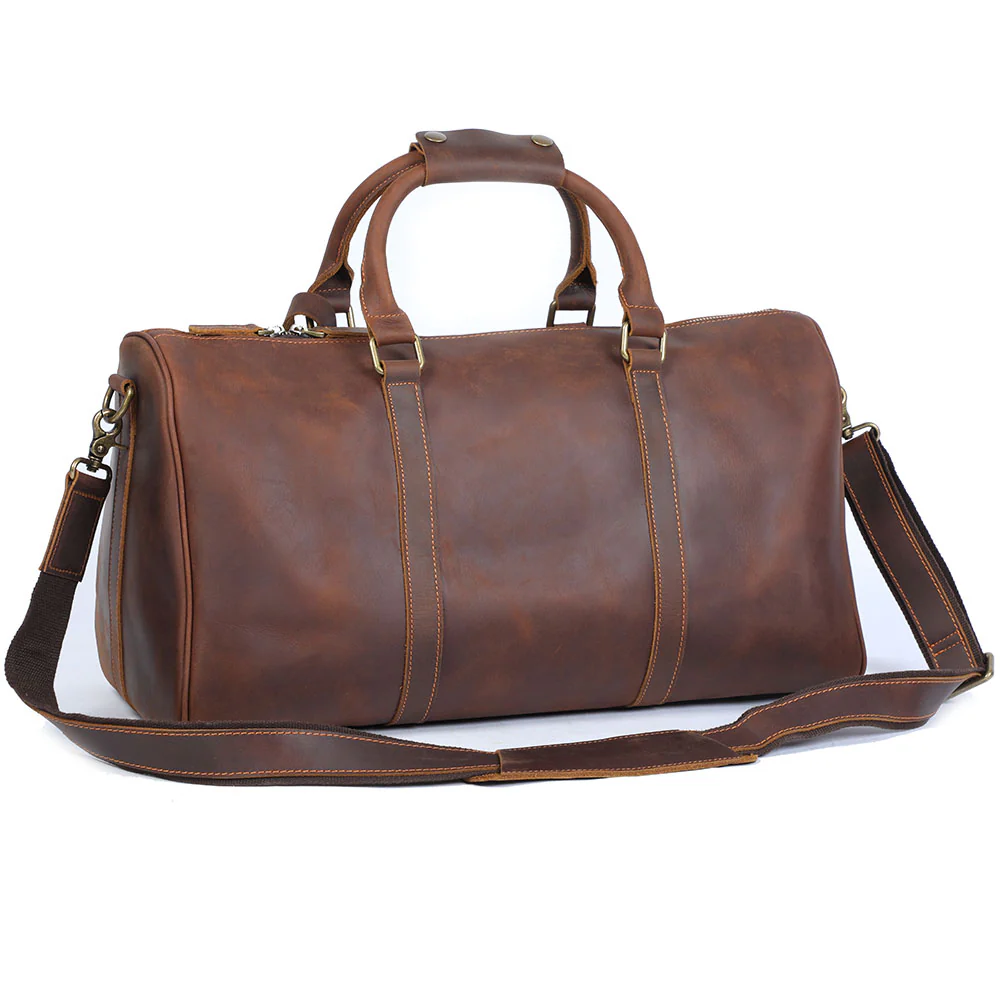 Brown Leather Weekender Bag | JANEIRO - Image 5