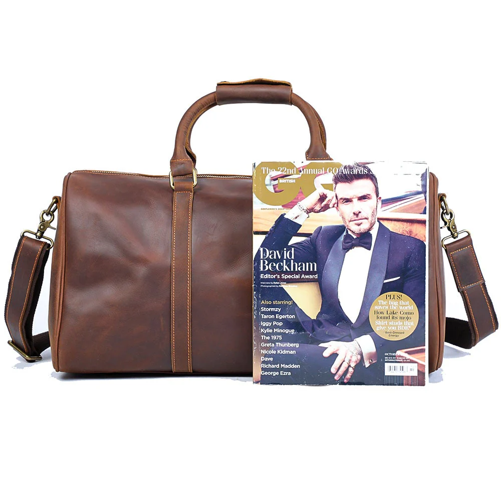 Brown Leather Weekender Bag | JANEIRO - Image 6