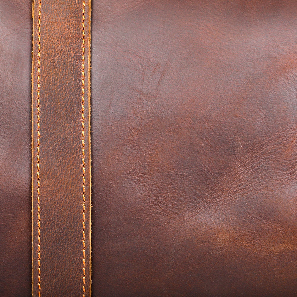 Brown Leather Weekender Bag | JANEIRO - Image 7