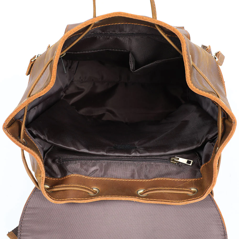 Brown Leather Backpack | KYLO - Image 12