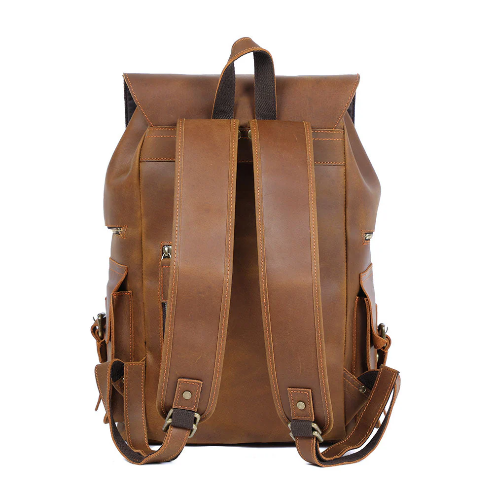 Brown Leather Backpack | KYLO - Image 14