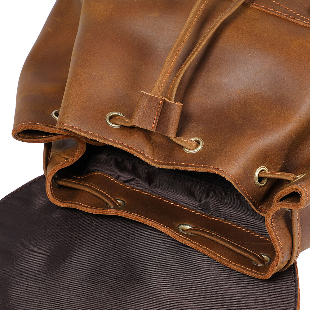 Brown Leather Backpack | KYLO - Image 15