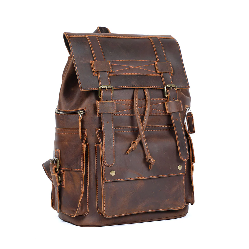 Brown Leather Backpack | KYLO - Image 4
