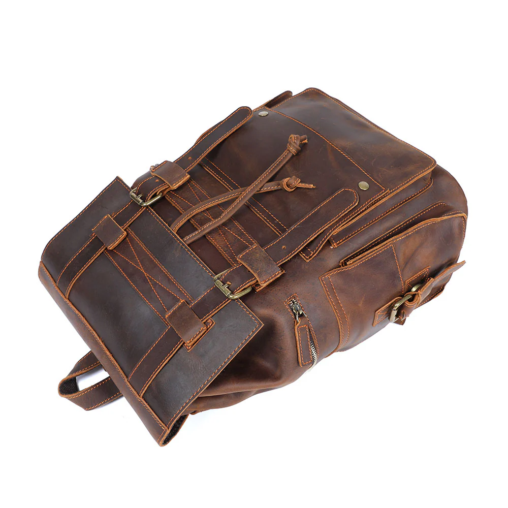 Brown Leather Backpack | KYLO - Image 9