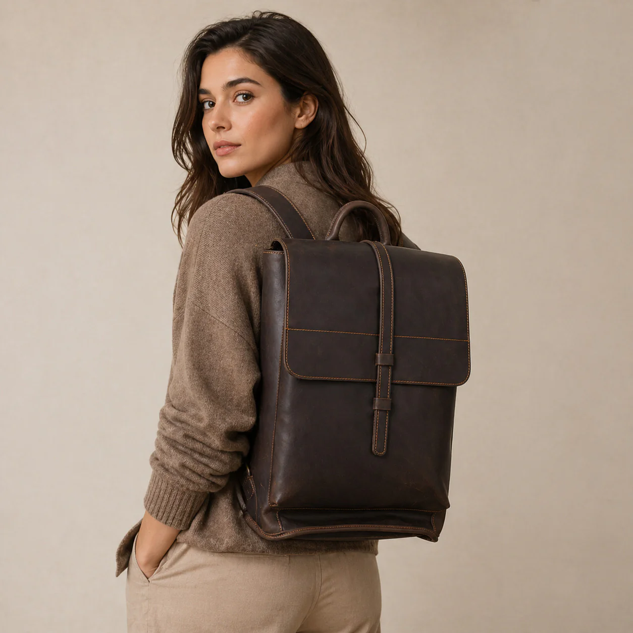 Leather Business Backpack | LYVE - Image 2