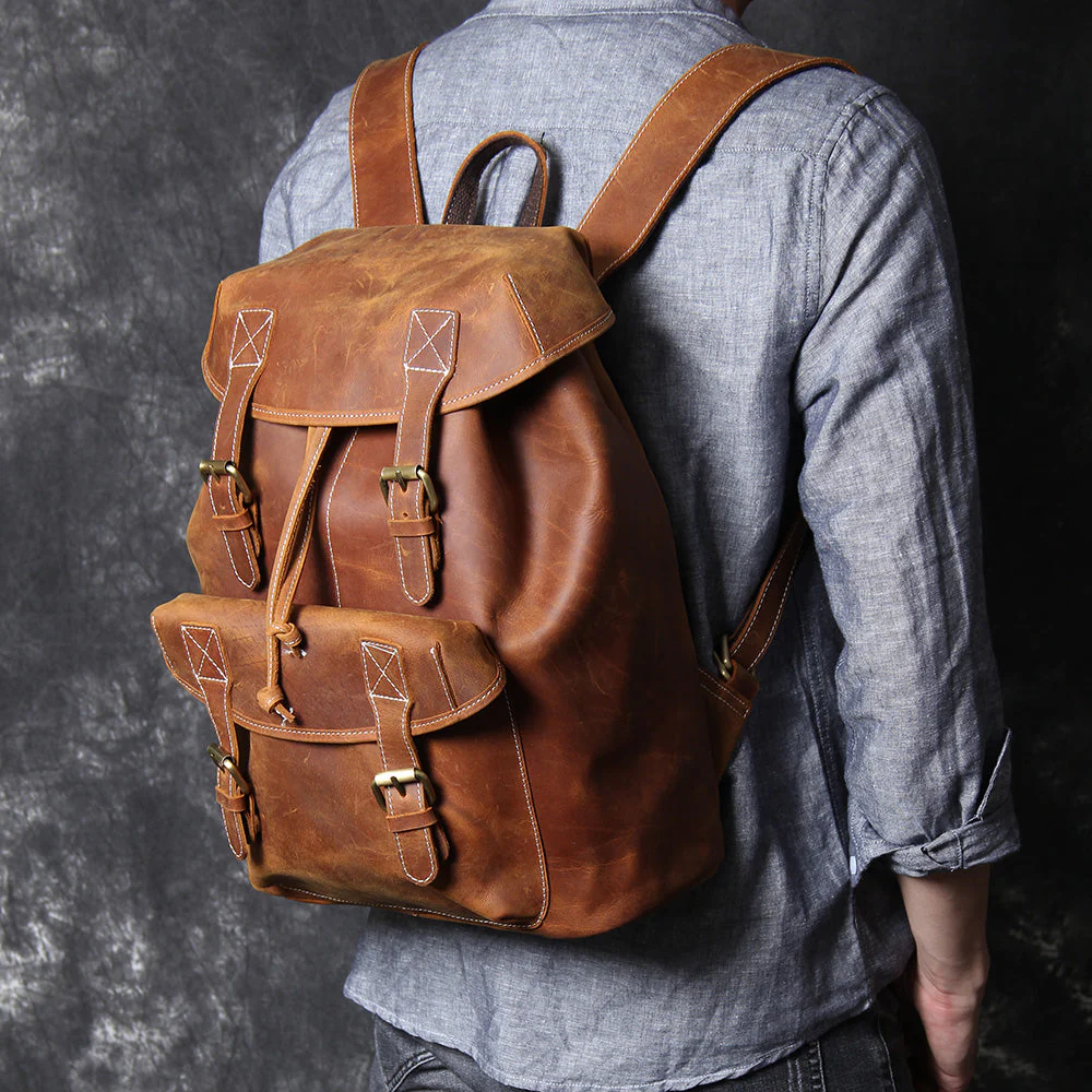 Leather Knapsack | KALINKA - Image 11