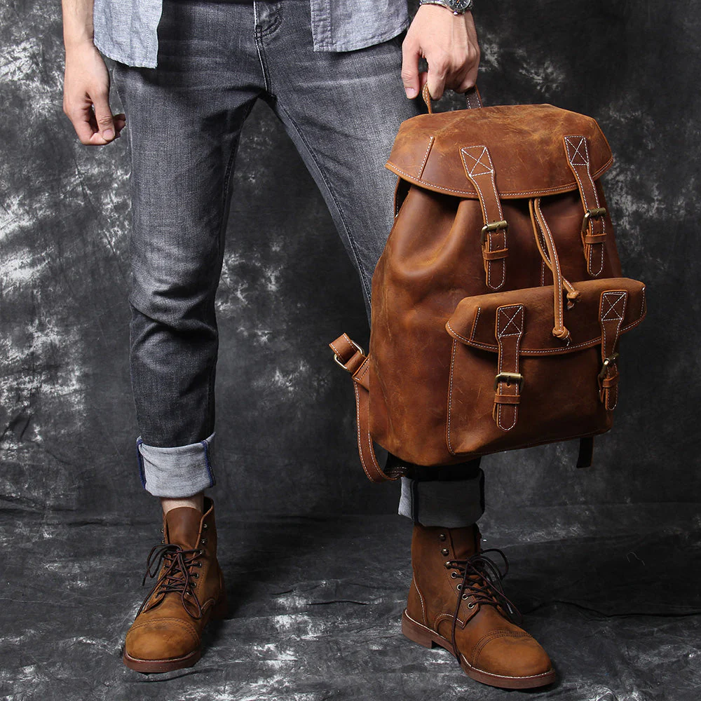 Leather Knapsack | KALINKA - Image 13