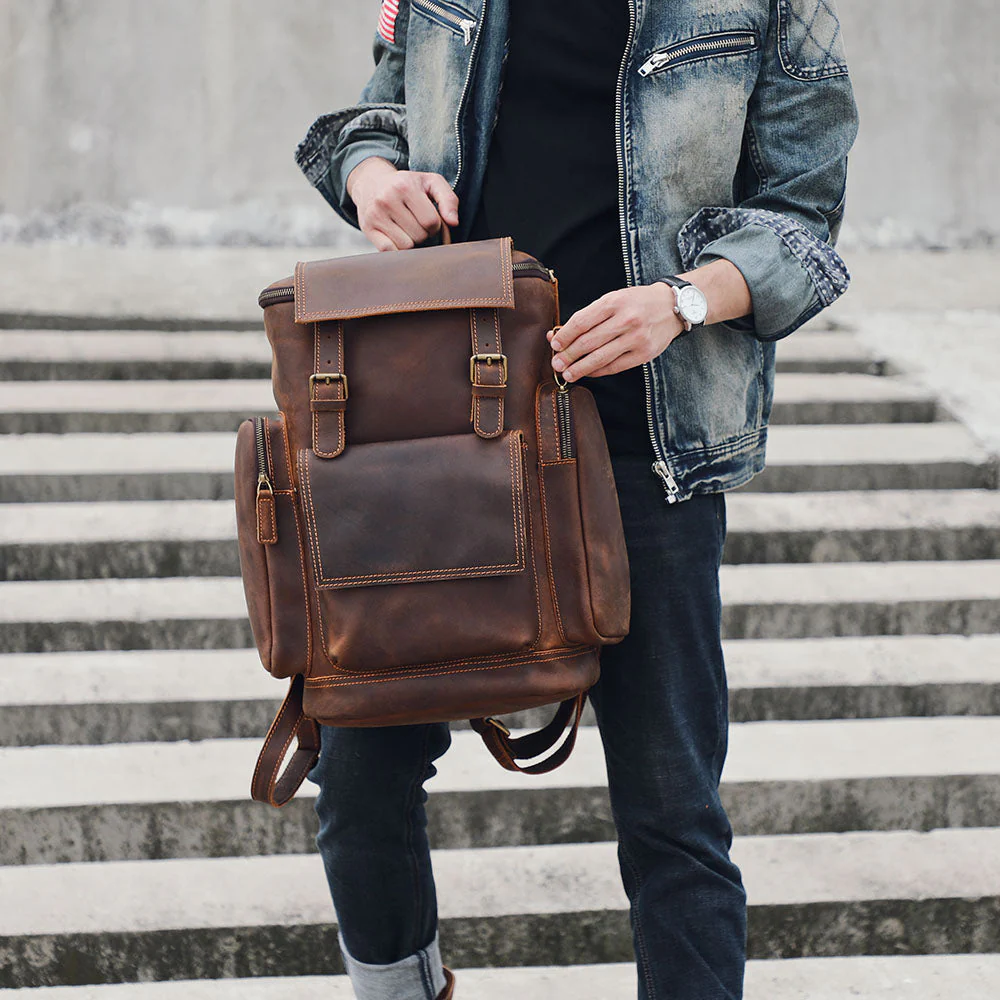 Leather Laptop Backpack | HORE - Image 12