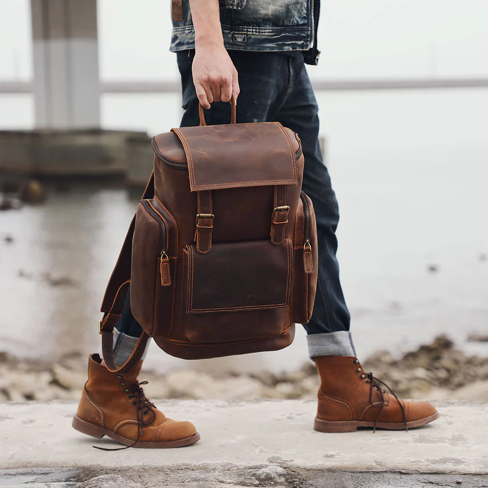 Leather Laptop Backpack | HORE - Image 14