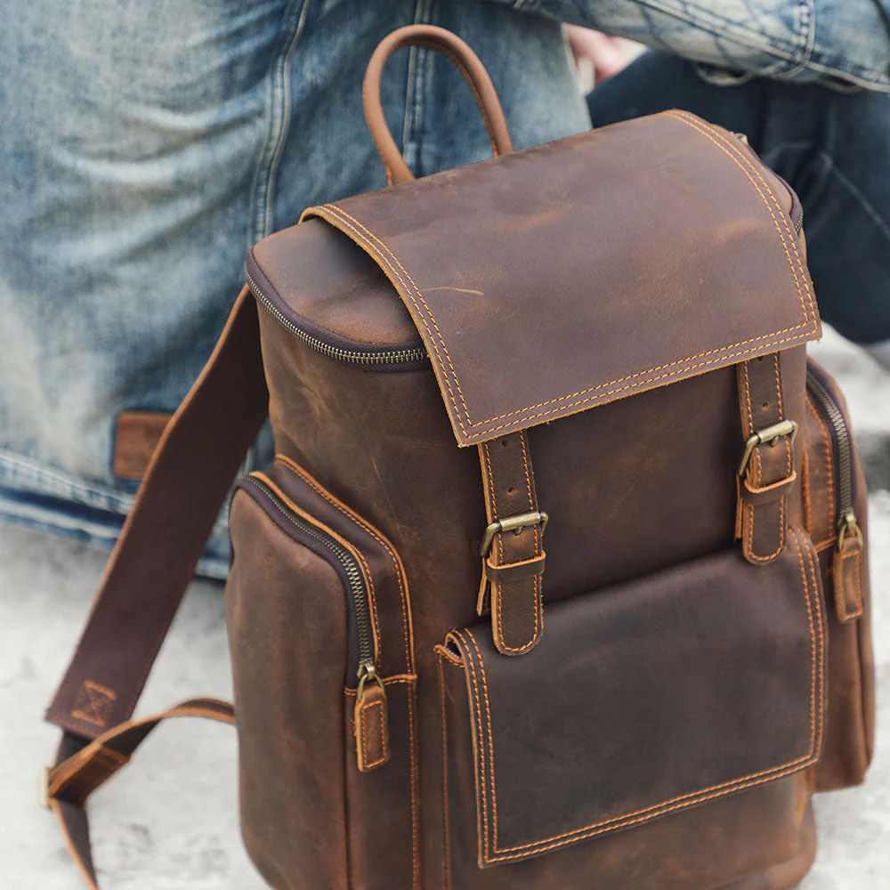 Leather Laptop Backpack | HORE - Image 15