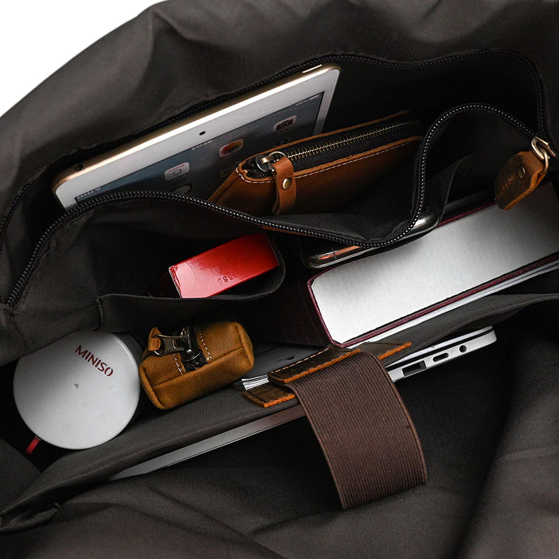 Leather Roll Top Backpack | INDIANA - Image 12