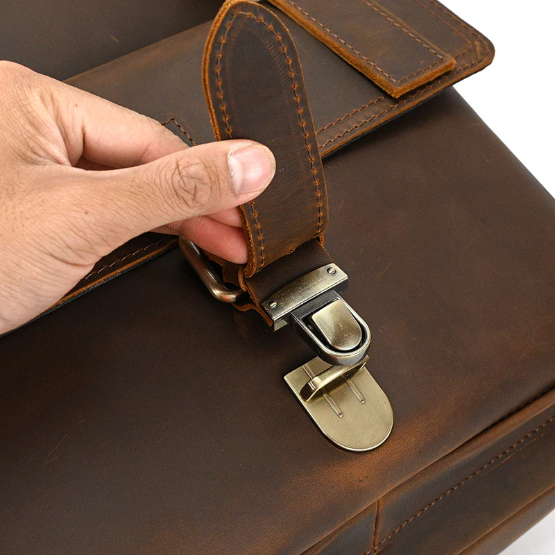 Leather Roll Top Backpack | INDIANA - Image 17