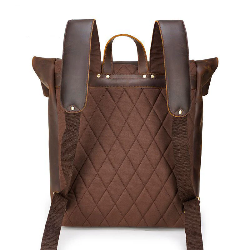 Leather Roll Top Backpack | INDIANA - Image 4