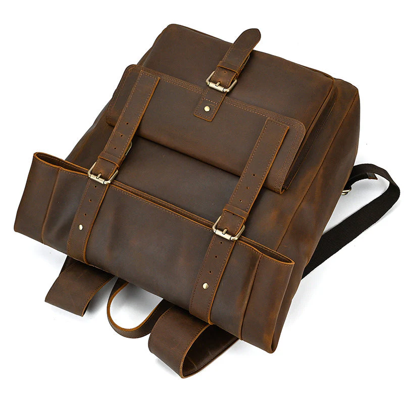 Leather Roll Top Backpack | INDIANA - Image 5