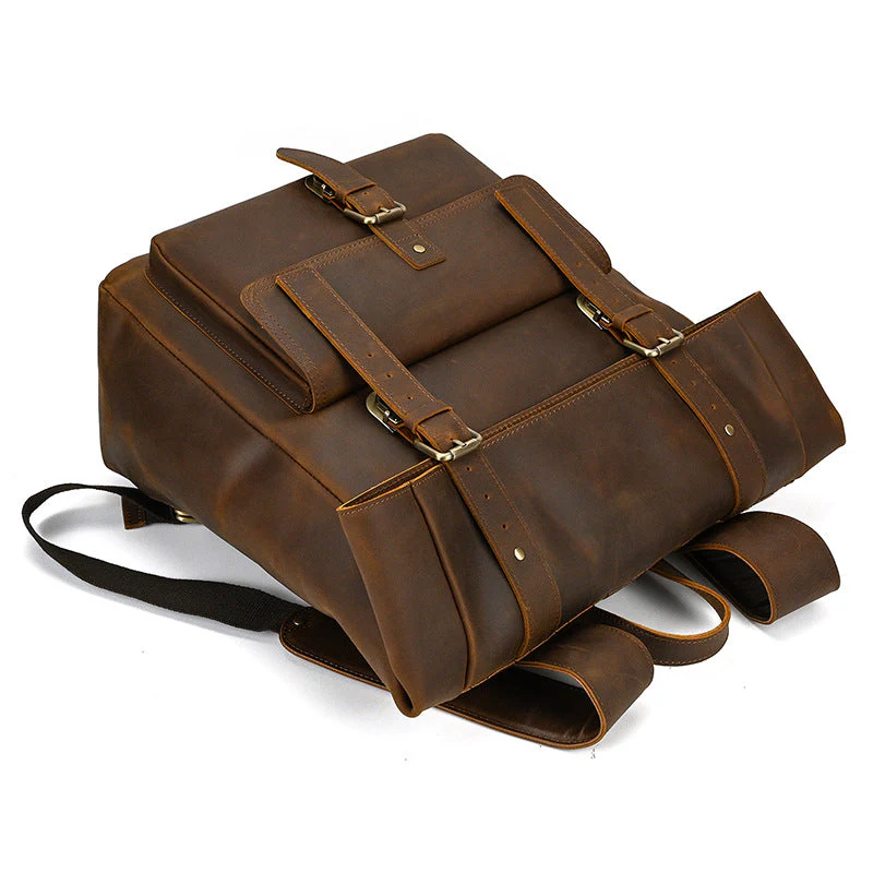 Leather Roll Top Backpack | INDIANA - Image 6