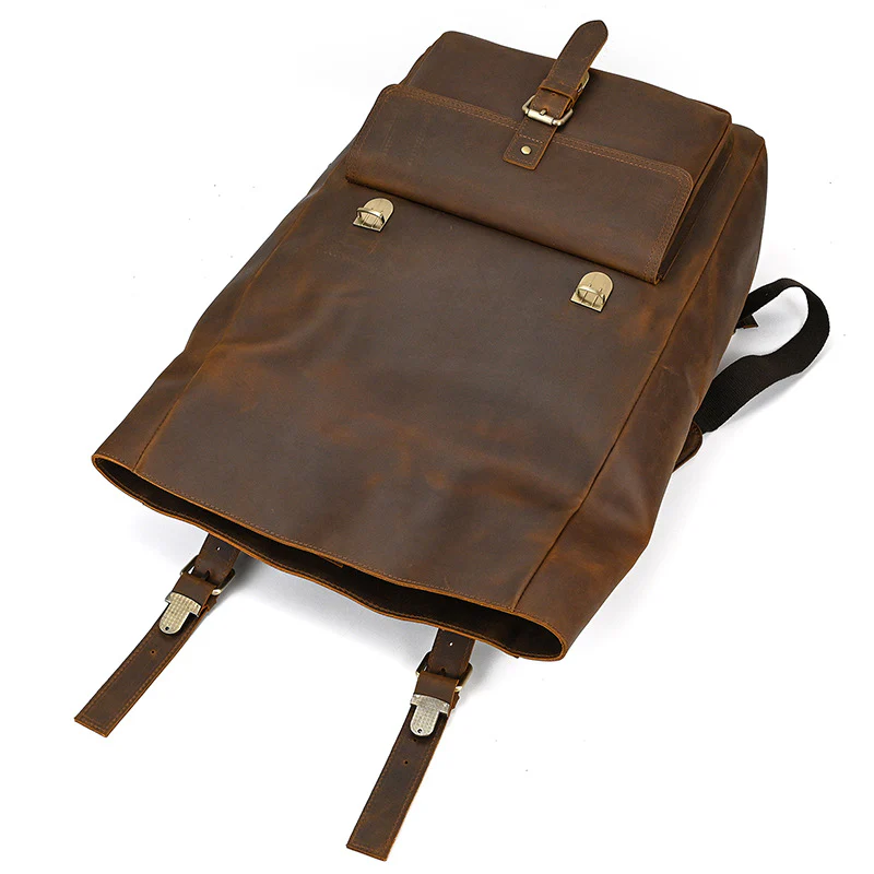 Leather Roll Top Backpack | INDIANA - Image 7