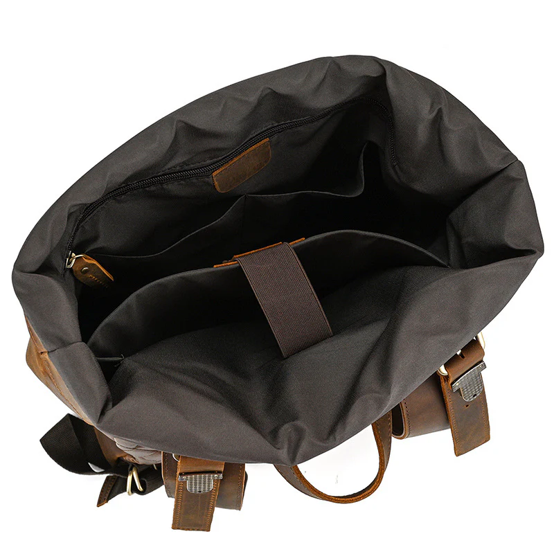 Leather Roll Top Backpack | INDIANA - Image 8